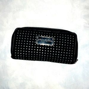 Betsey Johnson Black Rhinestone Wallet